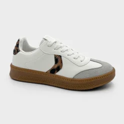 Discount Ladies Leopard Contrast Trainer Women Footwear