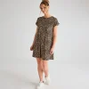 Hot Ladies Leopard Crew Neck Dress Women Dresses | Dresses