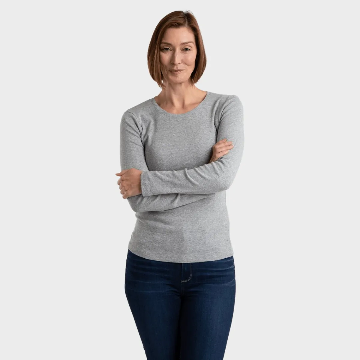Clearance Ladies Long Sleeve Crew Neck Top Women Basics | Longsleeves