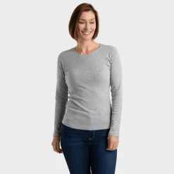 Clearance Ladies Long Sleeve Crew Neck Top Women Basics | Longsleeves