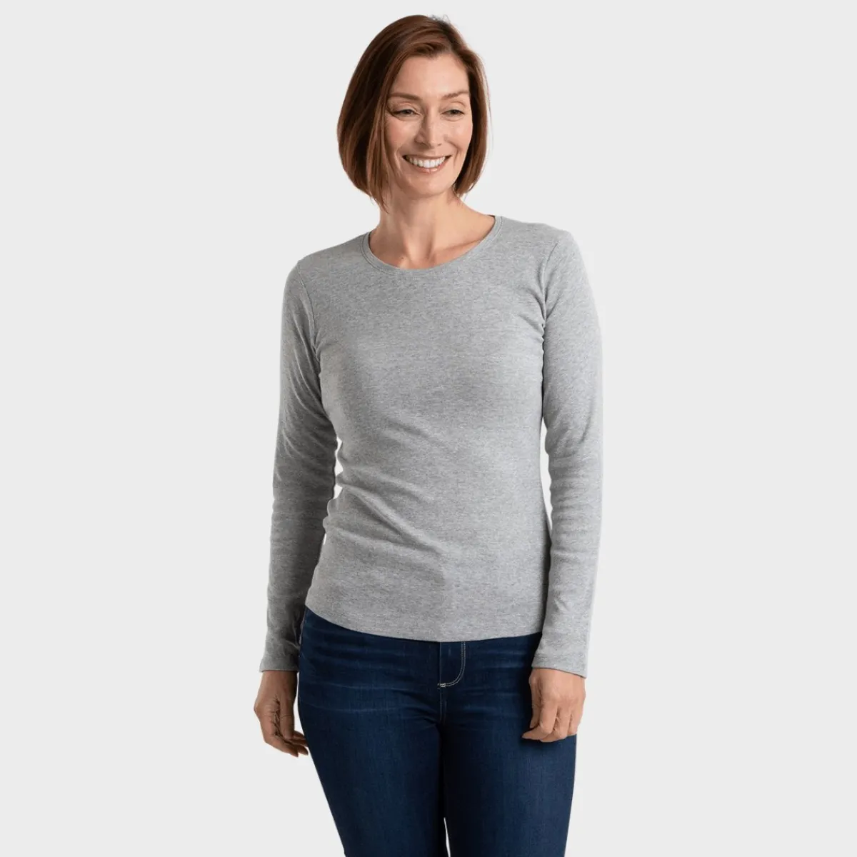 Clearance Ladies Long Sleeve Crew Neck Top Women Basics | Longsleeves