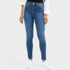 Online Ladies Mid Rise Skinny Jeans Women Jeans