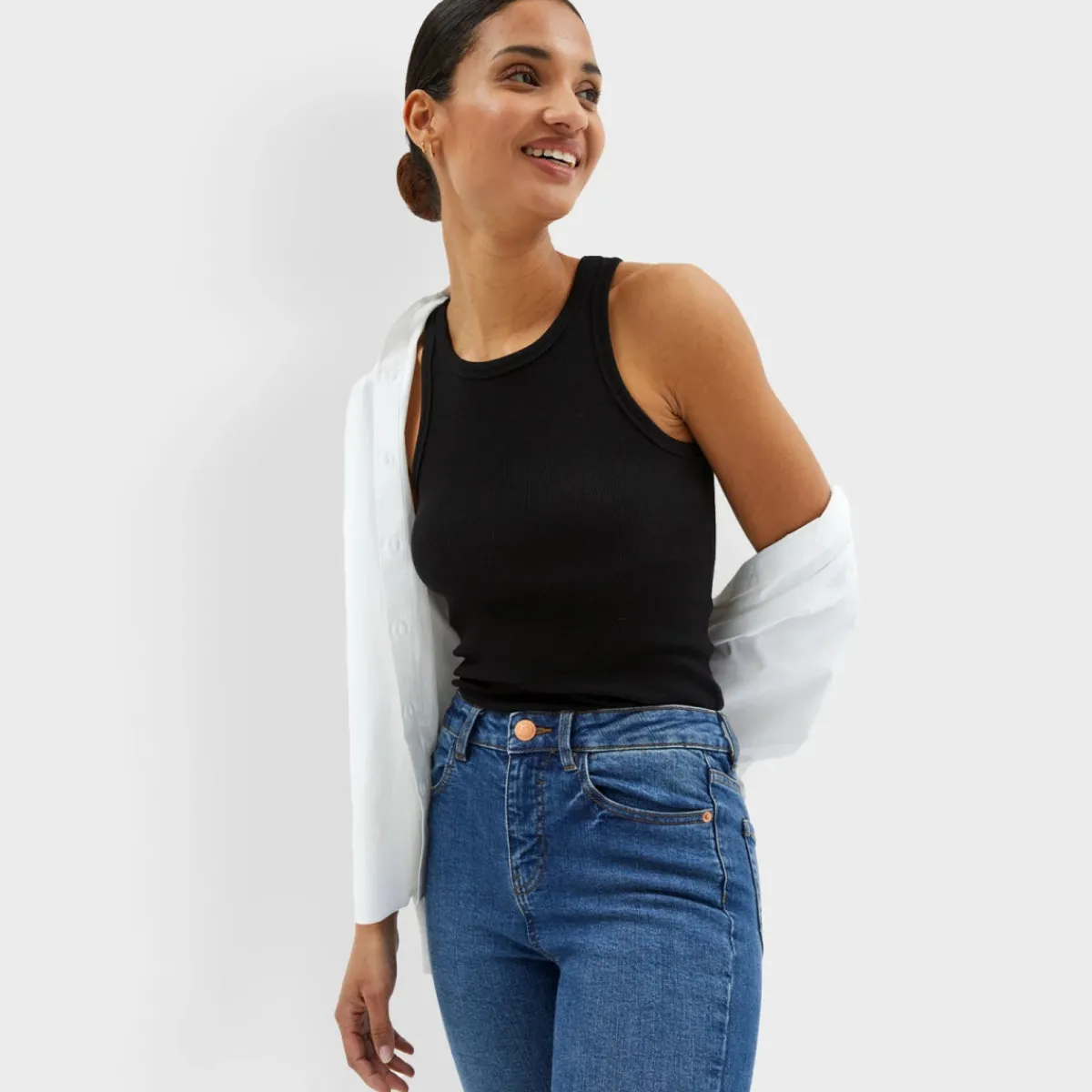Online Ladies Mid Rise Skinny Jeans Women Jeans