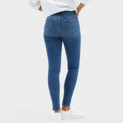 Online Ladies Mid Rise Skinny Jeans Women Jeans