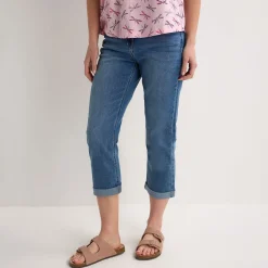 Fashion Ladies Mid Wash Straight Hip Hop Jeans Women Jeans