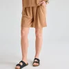 Clearance Ladies Mushroom Plisse Ribbed Shorts Women Plissé | Plissé