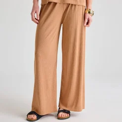 Discount Ladies Mushroom Plisse Ribbed Trouser Women Plissé | Plissé