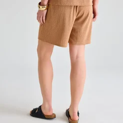 Clearance Ladies Mushroom Plisse Ribbed Shorts Women Plissé | Plissé