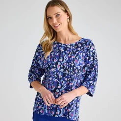 Discount Ladies Animal 3/4 Sleeve Bubble Top Women Tops