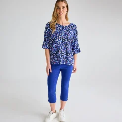 Discount Ladies Animal 3/4 Sleeve Bubble Top Women Tops