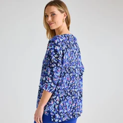 Discount Ladies Animal 3/4 Sleeve Bubble Top Women Tops