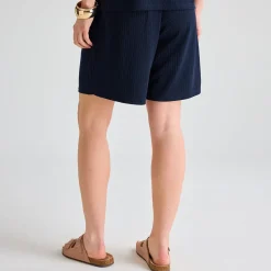 New Ladies Plisse Ribbed Shorts Women Plissé | Plissé