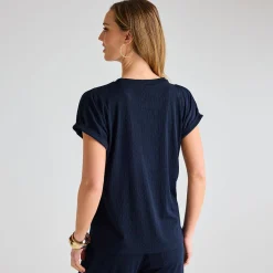Hot Ladies Ribbed Plisse Top Women Plissé | Plissé