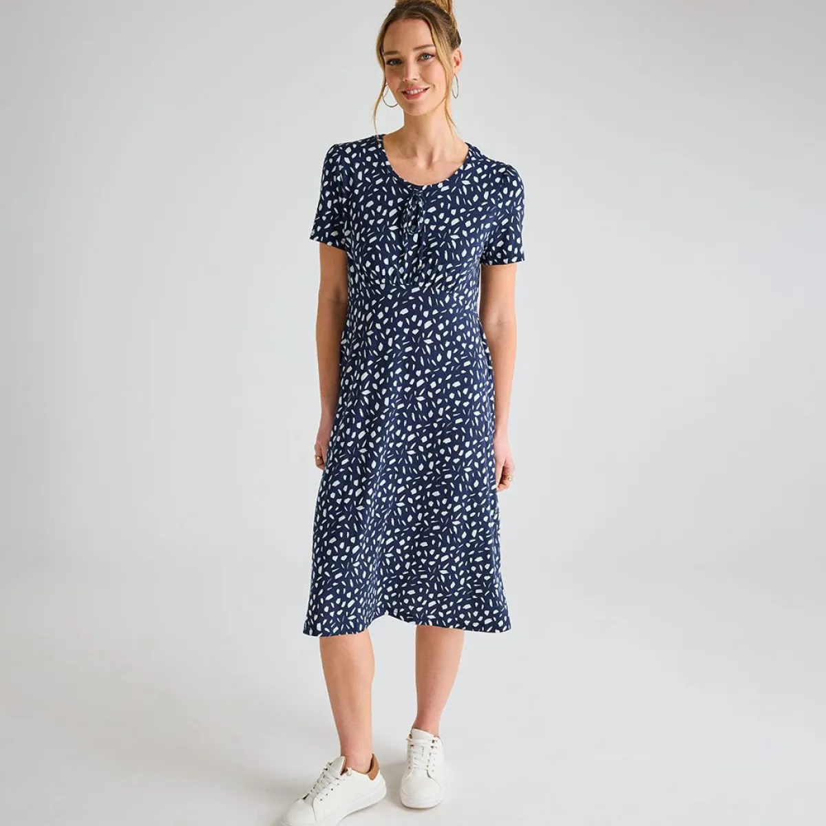 Hot Ladies Tie Scoop Neck Dress Women Dresses | Dresses