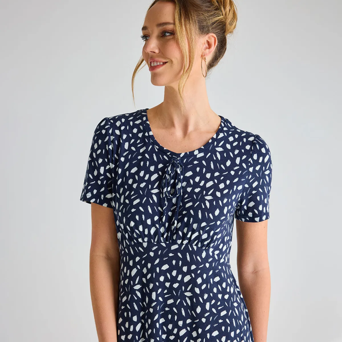Hot Ladies Tie Scoop Neck Dress Women Dresses | Dresses