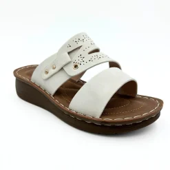 New Ladies Nude Studded Mule Women Footwear