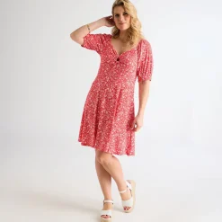 Clearance Ladies O Ring Dress Red Women Dresses | Dresses