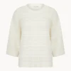 Outlet Ladies Off White 3/4 Sleeve Jumper Women Knitwear | Knitwear