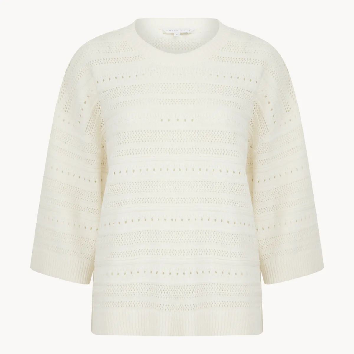 Outlet Ladies Off White 3/4 Sleeve Jumper Women Knitwear | Knitwear
