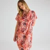 Outlet Ladies Mix Linen Printed Pocket Dress Women Linen | Dresses
