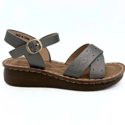 Online Ladies Pewter Strap Sandal Women Footwear