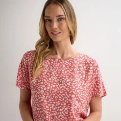 Fashion Ladies Ditsy Printed Viscose Top Women Tops