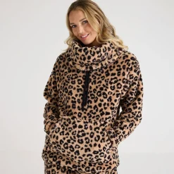 Hot Ladies Printed Cowl Fleece Women Hoodies & Sweatshirts