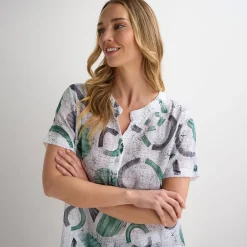 Discount Ladies Printed Crinkle Top Women Shirts & Blouses