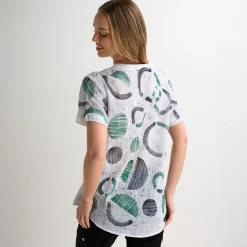 Discount Ladies Printed Crinkle Top Women Shirts & Blouses