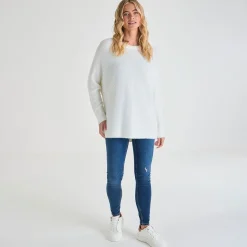 Fashion Ladies Ribbed Eyelash Batwing Jumper Women Knitwear | Knitwear