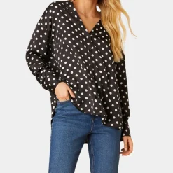 Hot Ladies Spot Blouse Women Shirts & Blouses