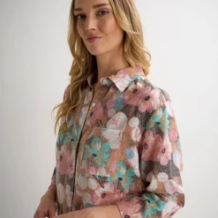 Hot Ladies Stone Printed Button Through Shirt Women Shirts & Blouses
