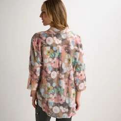Hot Ladies Stone Printed Button Through Shirt Women Shirts & Blouses