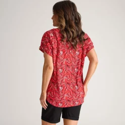 New Ladies Turn Back Cuff Top Women Tops