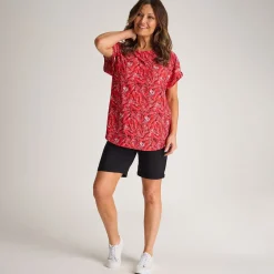 New Ladies Turn Back Cuff Top Women Tops
