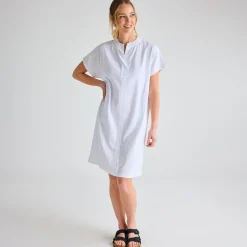 New Ladies Linen Pocket Dress Women Linen | Dresses