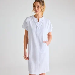 New Ladies Linen Pocket Dress Women Linen | Dresses
