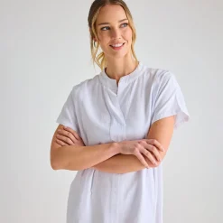 New Ladies Linen Pocket Dress Women Linen | Dresses
