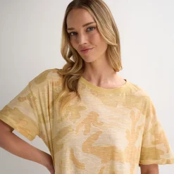 Clearance Ladies Camo Cotton Relaxed Tee Women T-Shirts