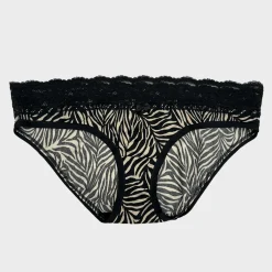 New Ladies Zebra Lace Brief Women Underwear
