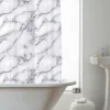 Sale Marble Printed Shower Curtain with Rings Curtains