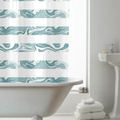 Discount Marble Wave Shower Curtain Curtains