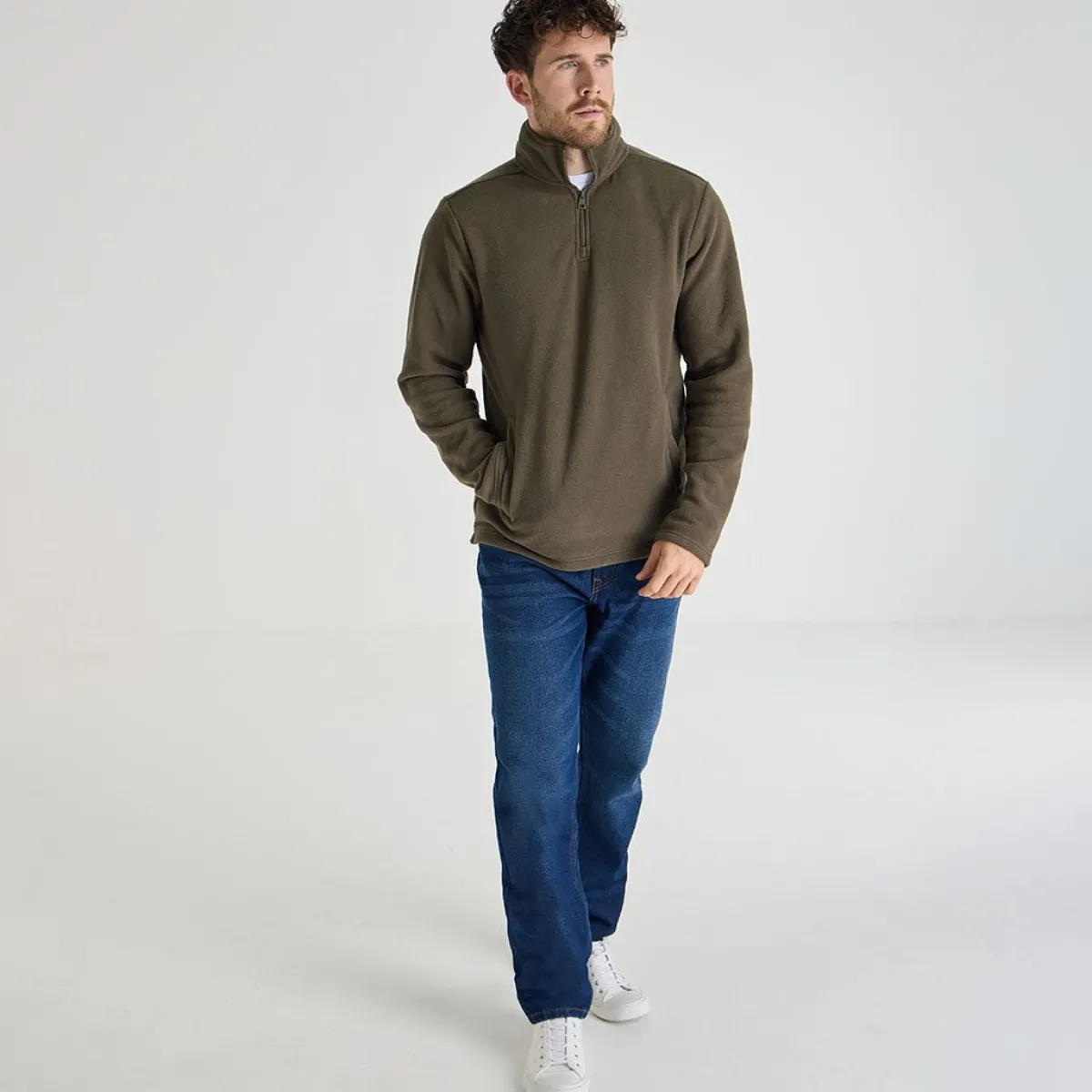 Outlet Mens 1/4 Zip Fleece Knitwear