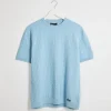 Fashion Men's Blue Textured Front Knitted T-Shirt T-Shirts & Polos