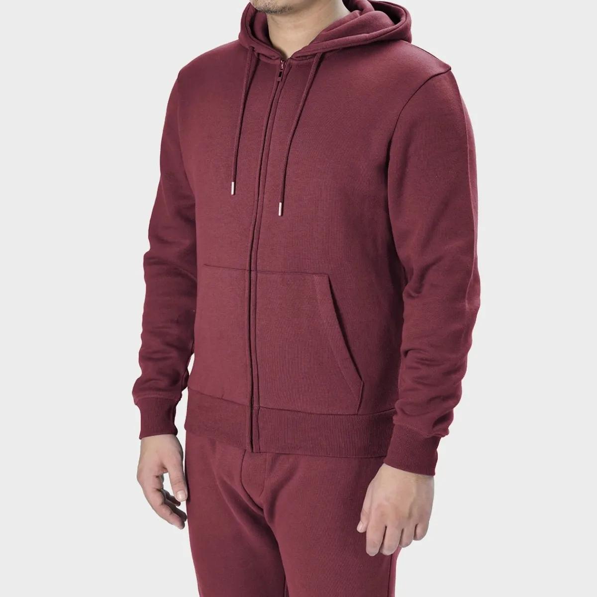 Sale Mens Burgundy Zip Hoodie Sweatshirts & Hoodies