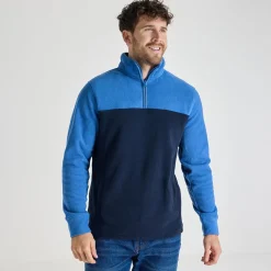 Online Mens Contrast 1/4 Zip Fleece Knitwear