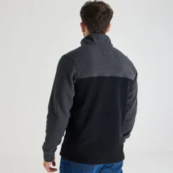 Fashion Mens Contrast 1/4 Zip Fleece Knitwear