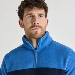 Online Mens Contrast 1/4 Zip Fleece Knitwear