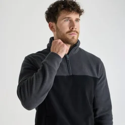Fashion Mens Contrast 1/4 Zip Fleece Knitwear