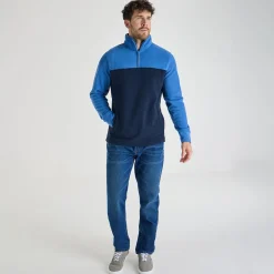 Online Mens Contrast 1/4 Zip Fleece Knitwear